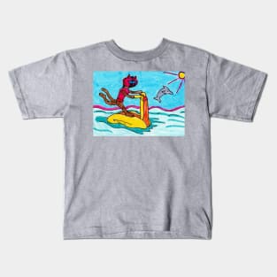 Jetski Cat Kids T-Shirt